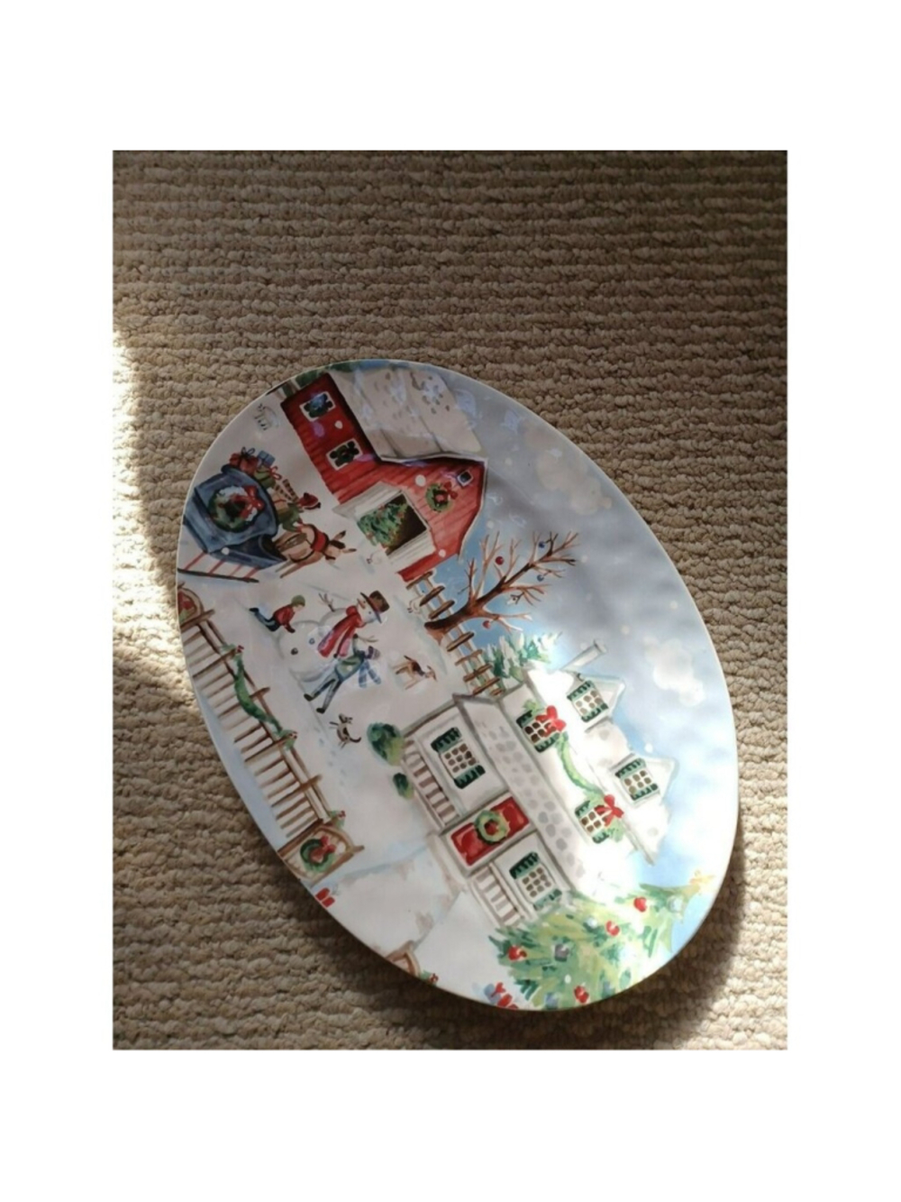 Pier One Christmas Village Oval Plate